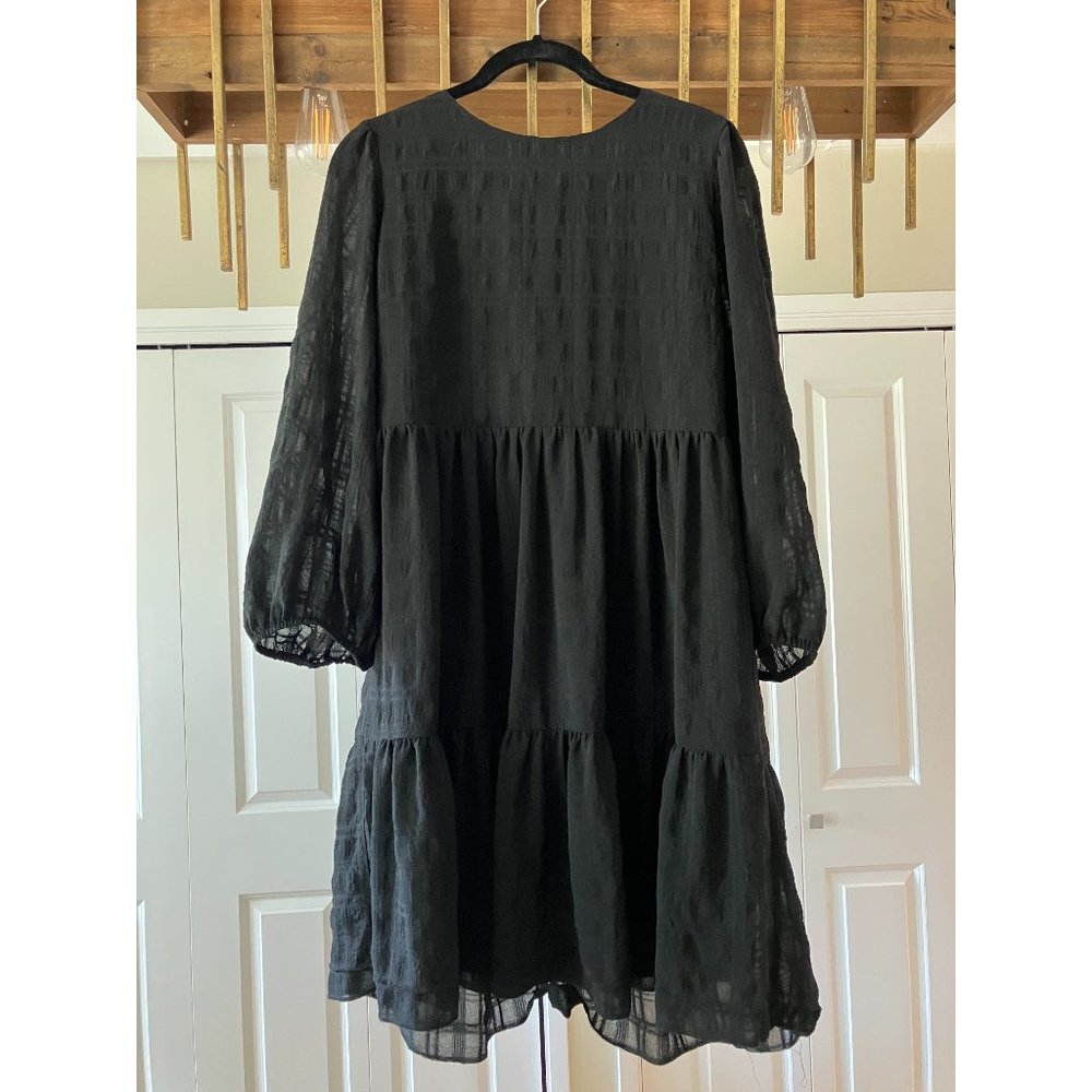 MADEWELL flowing black lightweight day dress, easy for casual cocktail